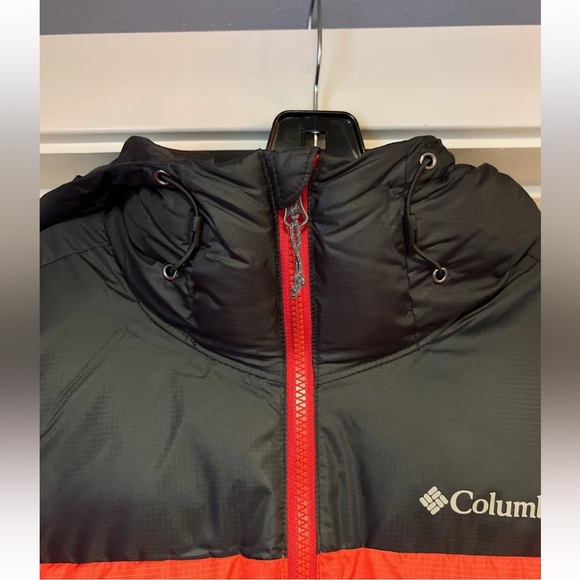 Columbia Puffect Parka Hooded Jacket Mens Medium Red Puffer Insulated New Tags - Picture 8 of 16